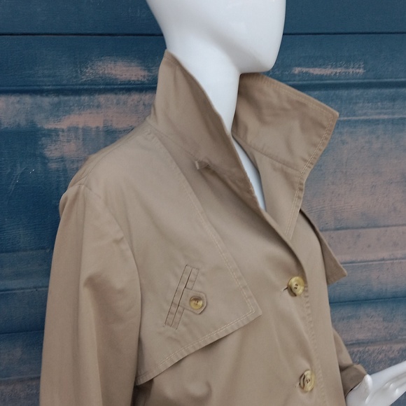 LADIES CANADIAN MADE COTTON POLY BLEND VINTAGE TRENCH COAT /JACKET(VINTAGE) - Picture 1 of 17